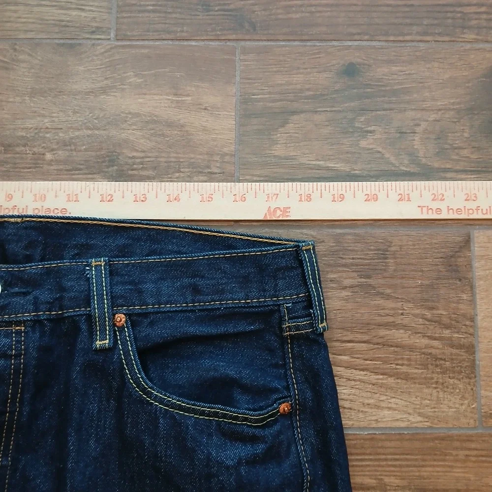 Levi's Jeans Mens 36x36 Blue Denim 501 Dark Wash Button Fly (FITS 34x36)
